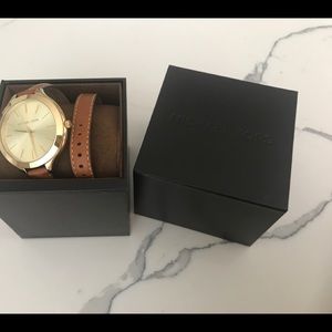 Michael Kors Double Leather Strap Watch